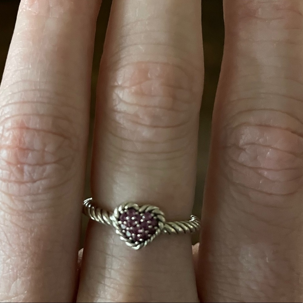 Pink sapphire heart David Yurman ring size 5